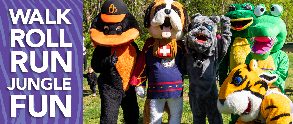 group of animal mascots